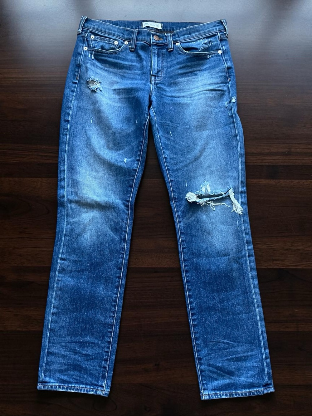 Madewell Women’s Slim Boyjean Ripped Blue Jeans Size 29